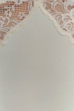 pamela V-neck lace see-through maxi dress in white