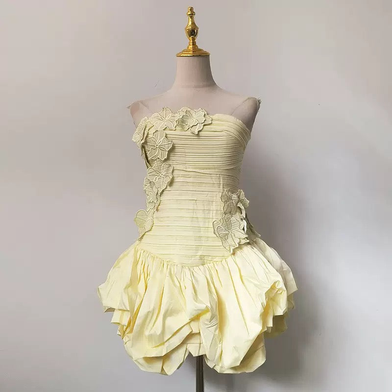 Flowering Girl Women Coleka Floral Appliqué Strapless Mini Dress