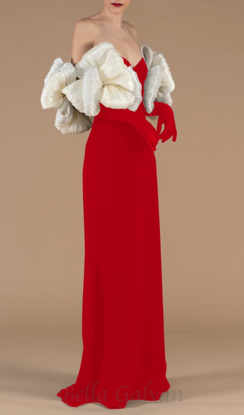 Flowering Girl Women off-shoulder bandage maxi dress in red