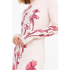 Flowering Girl Women odette stretch knit maxi dress in ecru multi
