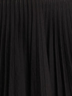 Flowering Girl Women pleated wool knit long sleeve mini dress in black
