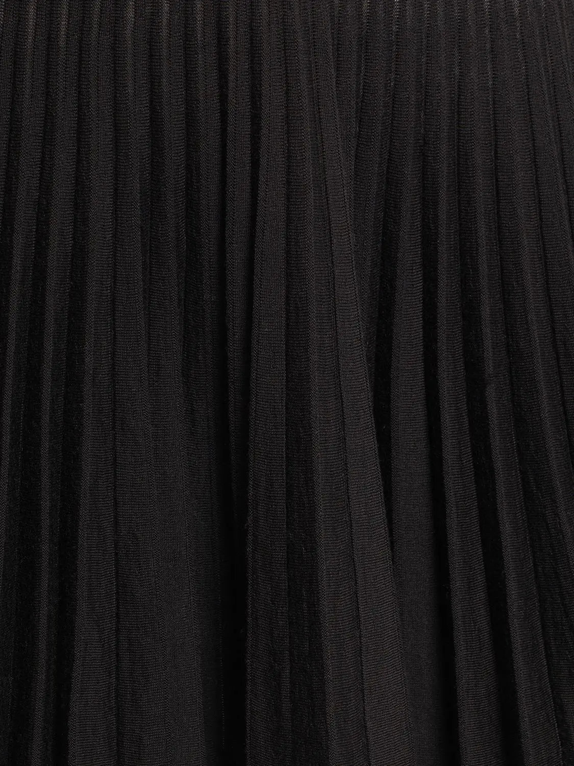 Flowering Girl Women pleated wool knit long sleeve mini dress in black