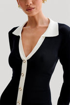 Flowering Girl Women Alexia Contrast Ruffle Bow Mini Knit Dress