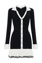 Flowering Girl Women Alexia Contrast Ruffle Bow Mini Knit Dress