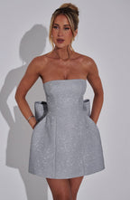 evelyn Mini Dress - Silver Sparkle