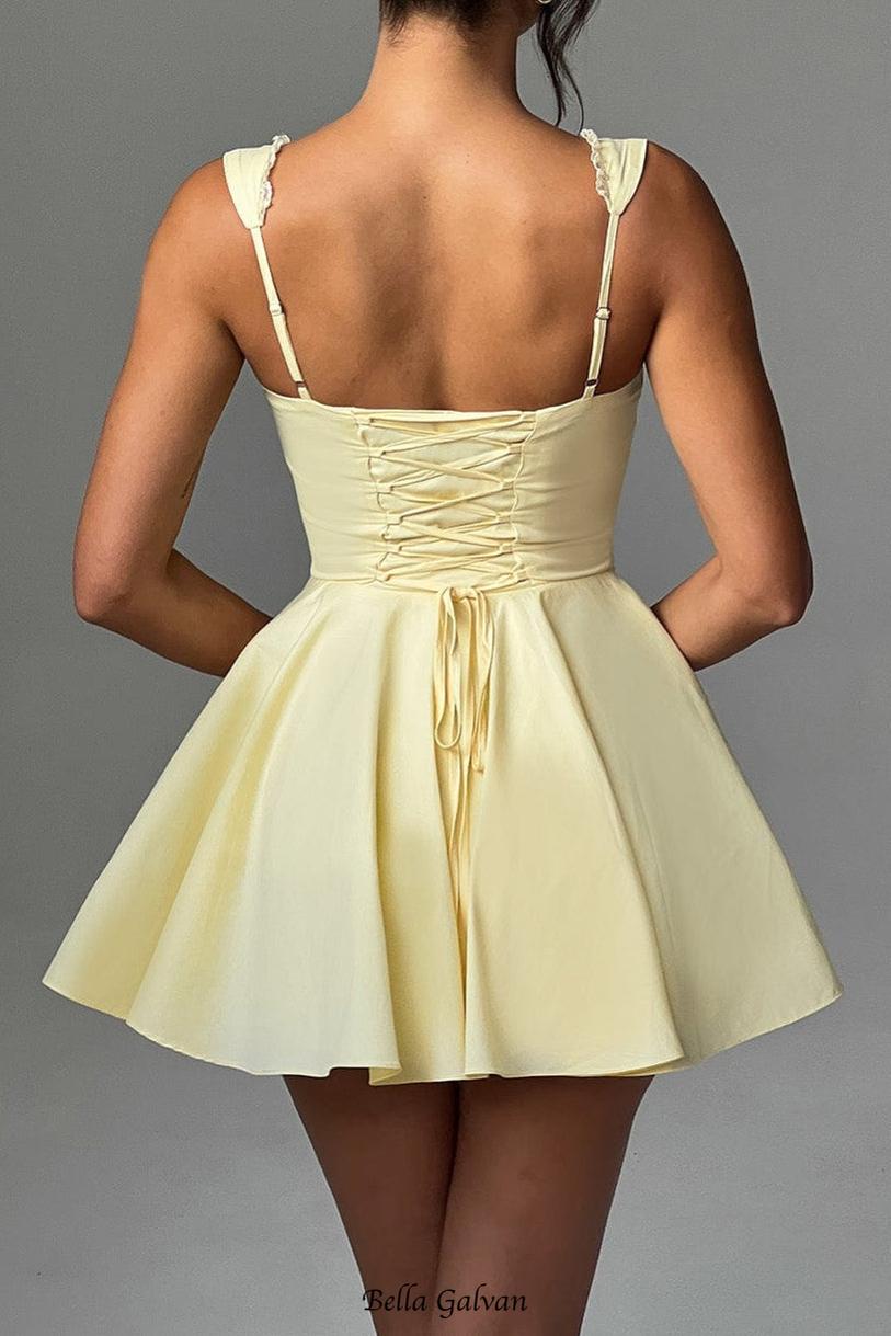 Antonella Mini Dress - Lemon