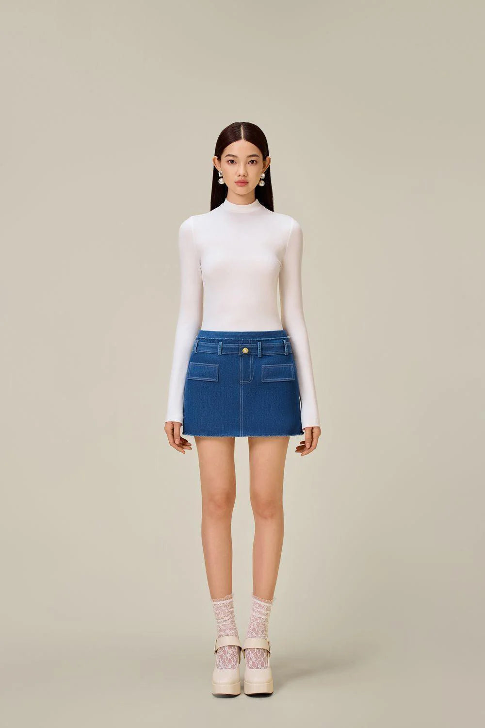 Flowering Girl Women Cathy Tweed Mini Skirt in blue