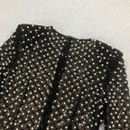 Flowering Girl Women pearl embellished cut out bow mini dress in black