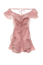Flowering Girl Women Theia Ruffle Layers Strapless Mini Dress In Pink