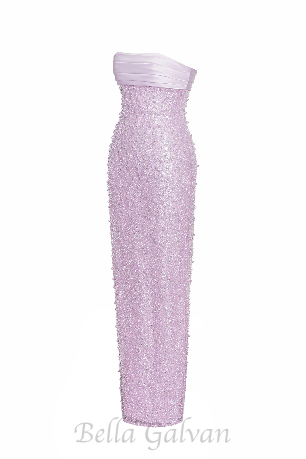 Flowering Girl Women PINK SATIN SEQUIN PEARLS BEADED MAXI DRESS