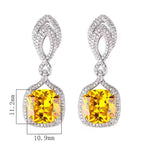 Flowering Girl Women Helen Cushion Cut Gemstone Sterling Silver Earrings