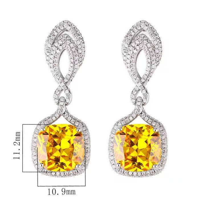 Flowering Girl Women Helen Cushion Cut Gemstone Sterling Silver Earrings