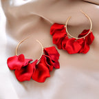 Flowering Girl Women Dina Red Petal Earrings
