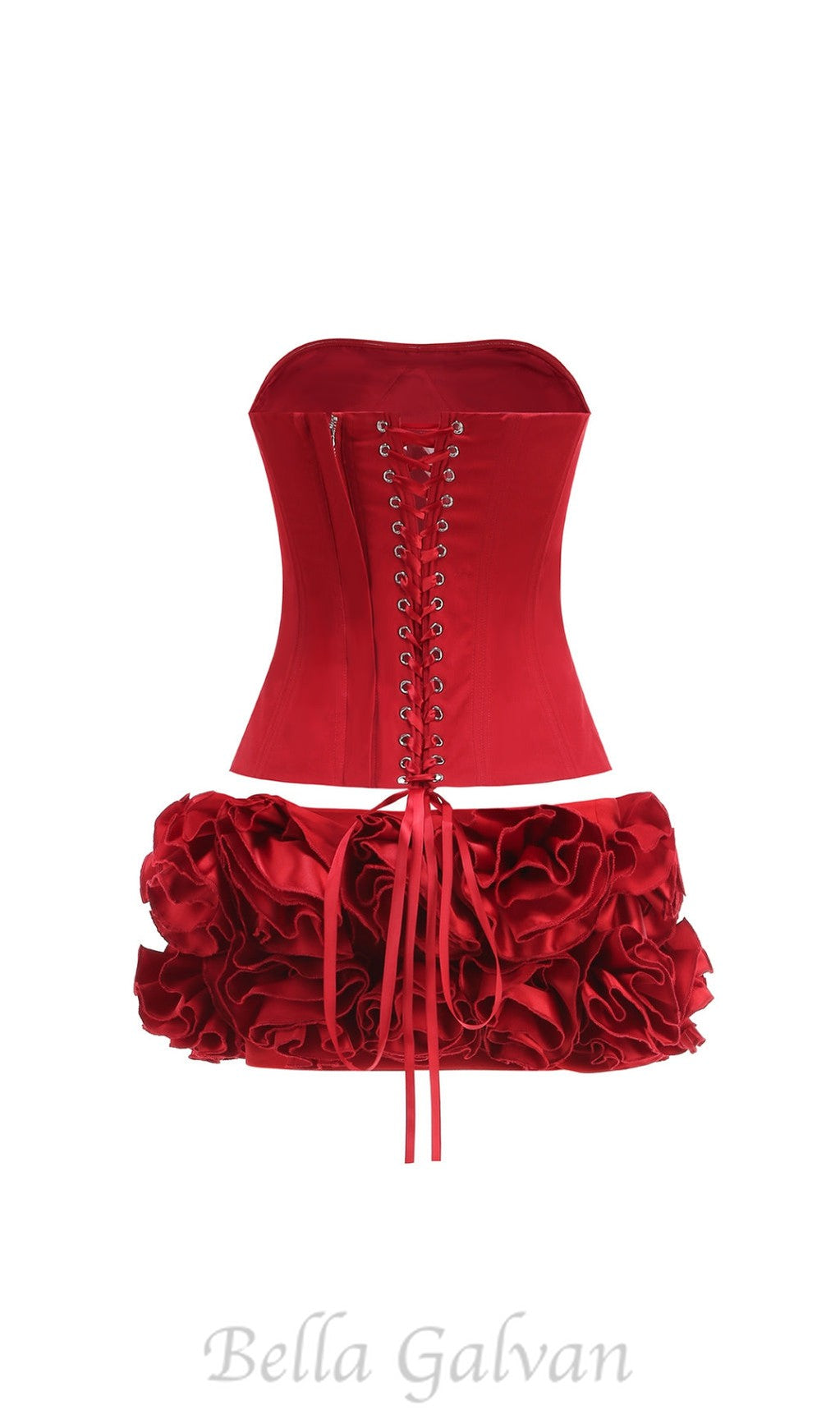Flowering Girl Women CLEGG RED CORSET FLOWER TWO-PIECE SET