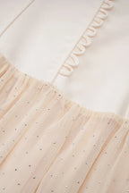 Flowering Girl Women tiffany halterneck tulle overlay maxi dress in apricot