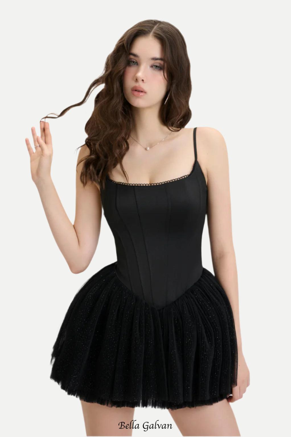 celeste lace bowknot backless mini dress in black