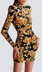 Flowering Girl Women CORETTA GRAPE PRINT VELVET MINI DRESS