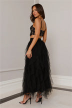 Flowering Girl Women Lace Tulle Set in Black