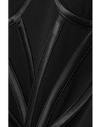 Flowering Girl Women Black Silk Satin-trimmed Crepe Mini Dress
