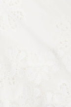 Flower embroidery hollow mini dress in white