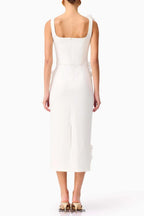 sabrina 3d flower Midi Dress in white