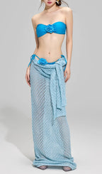 Flowering Girl Women Dillan Blue Flower Three-Piece Swimsuit