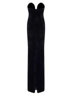 Flowering Girl Women hermosa silk strapless bow gown in black