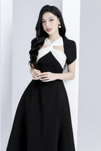 Flowering Girl Women Andrea cut out a-line midi dress in black