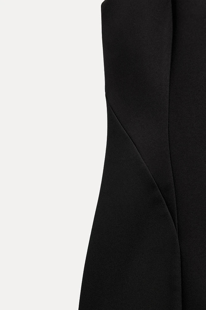 Flowering Girl Women velvet bow mini dress in black