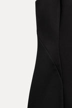 Flowering Girl Women velvet bow mini dress in black