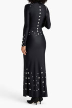 Clara Embellished Stretch-Jersey Maxi Dress In Black
