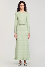 Rhinestone knit maxi skirt in Almond Green