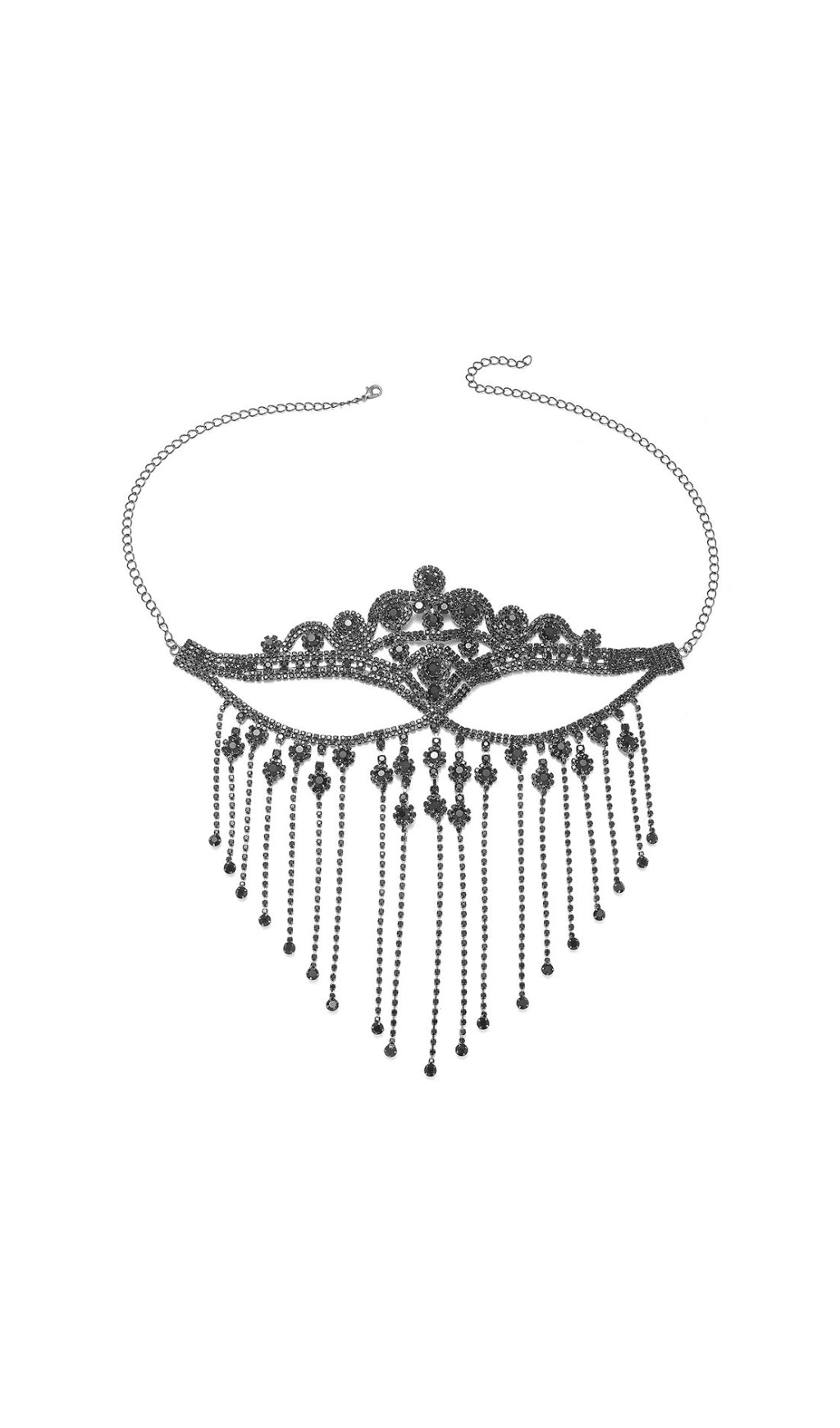Flowering Girl Women Delfina Rhinestone Tassel Mask