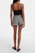 Virginia Houndstooth Crystal Mini Skirt - Black/White
