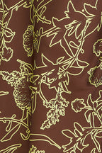 Flowering Girl Women print satin maxi dress in brown