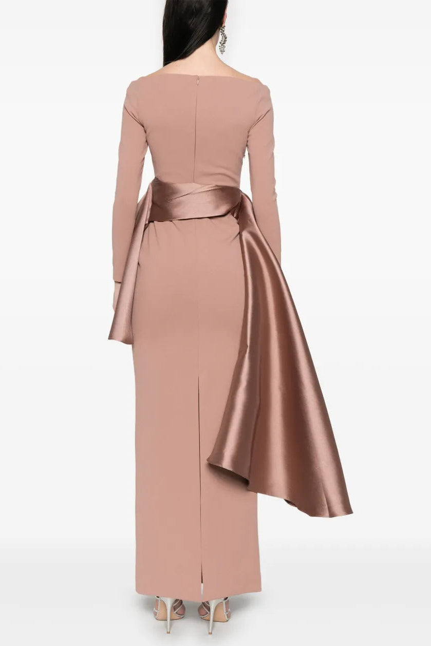Flowering Girl Women Miranda Ruffle Trim Long Sleeve Maxi Dress In Pink