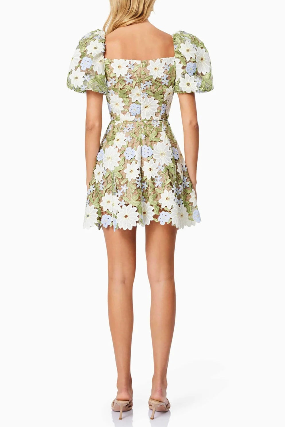Flowering Girl Women Rebecca Flora Lace Mini Dress In Green