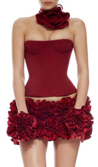 Clegg Red Corset Flower Two-Piece Set - Red
