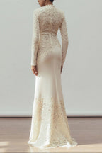 Joanna White Long Sleeve Embroidered Maxi Dress