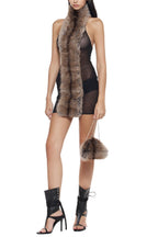 Flowering Girl Women Eartha Strapless Mesh Furry Mini Dress