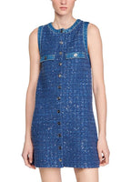 Flowering Girl Women Palmare Tweed mini Dress in blue