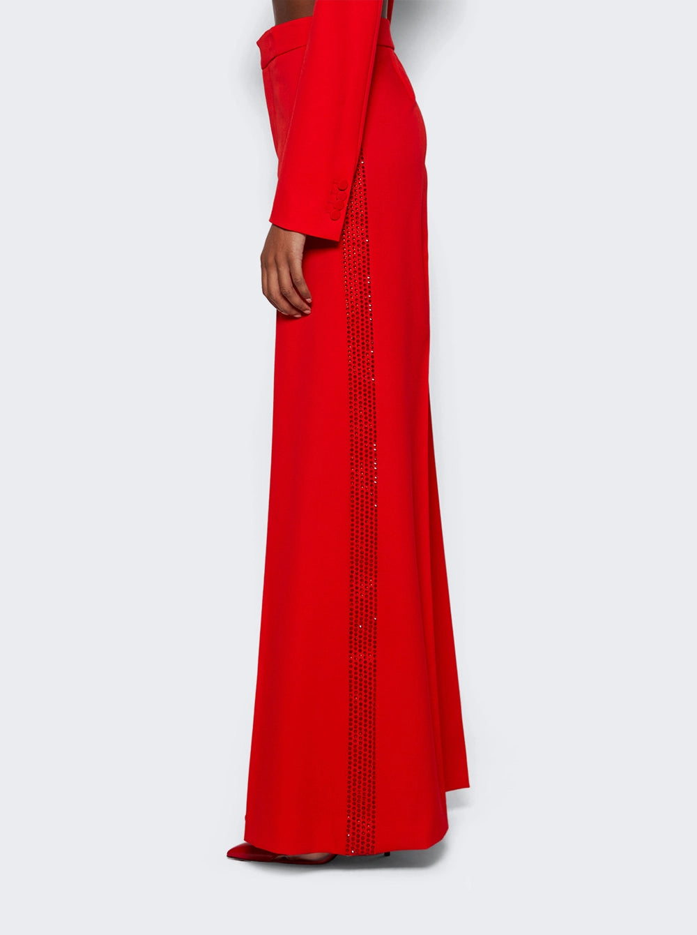 Flowering Girl Women crystal-embellished red cropped blazer set