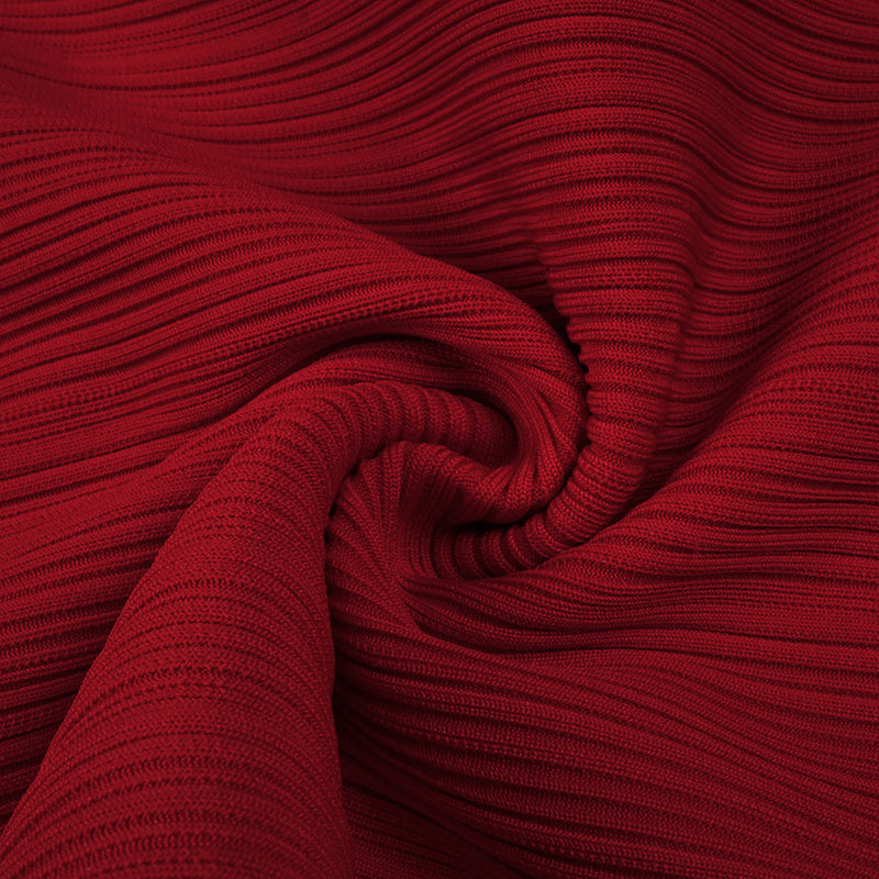 Flowering Girl Women long sleeve pleated knit maxi dress in red