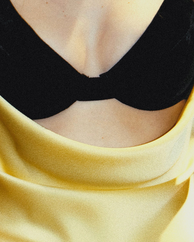 Flowering Girl Women velvet bustier maxi dress in black yellow