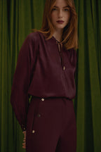 Flowering Girl Women Viscose blouse in burgundy