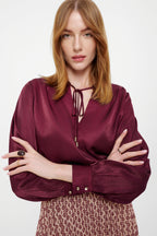 Flowering Girl Women Viscose blouse in burgundy