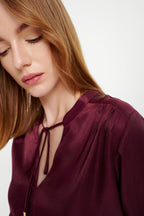 Flowering Girl Women Viscose blouse in burgundy