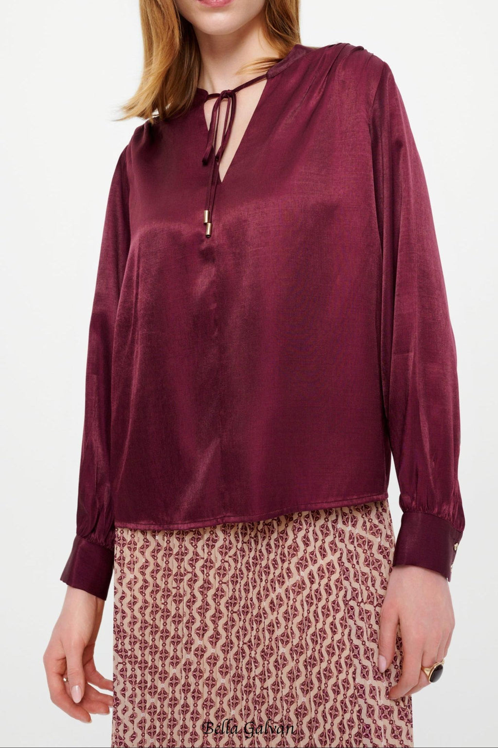 Flowering Girl Women Viscose blouse in burgundy
