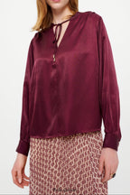 Flowering Girl Women Viscose blouse in burgundy