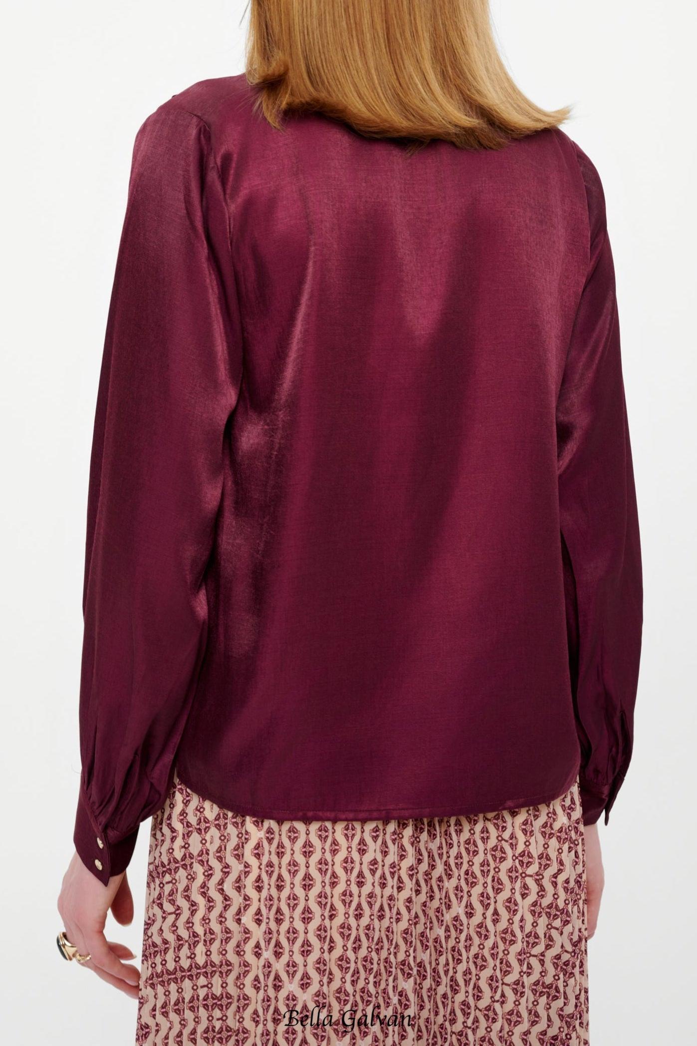 Flowering Girl Women Viscose blouse in burgundy